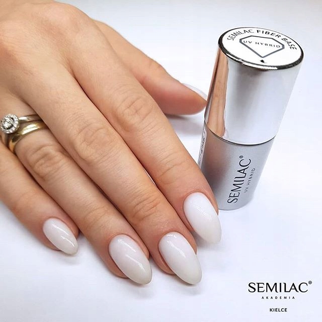 Semilac BAZA hybrydowa do paznokci FIBER mleczna 7ml