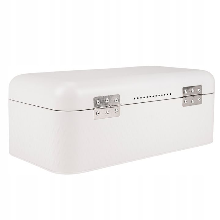 Duży CHLEBAK Pojemnik na Pieczywo Chleb bułki STALOWY Biały Karl