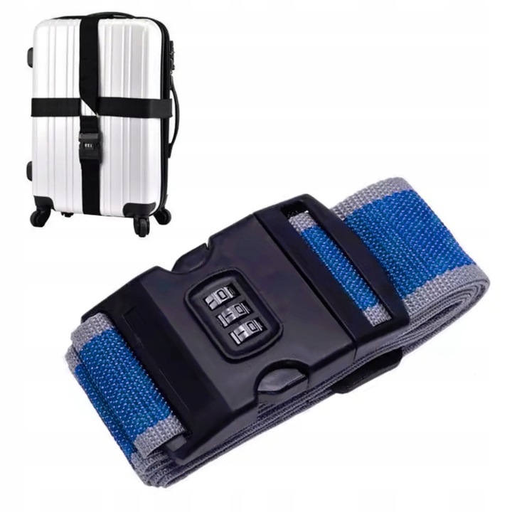 PAS BAGAŻOWY DO WALIZEK ZABEZPIECZAJĄCY Z KODEM KOD ETYKIETA