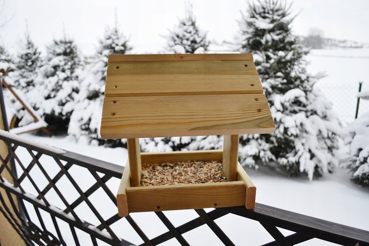 ECO Karmnik Dla Ptaków XXL+ DREWNIANY Solidny DIY Łatwy Montaż BUDKA