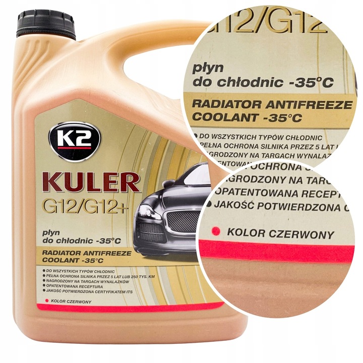 K2 T205C KULER TURBO 5L RED Płyn Chlodniczy do chłodnic CZERWONY