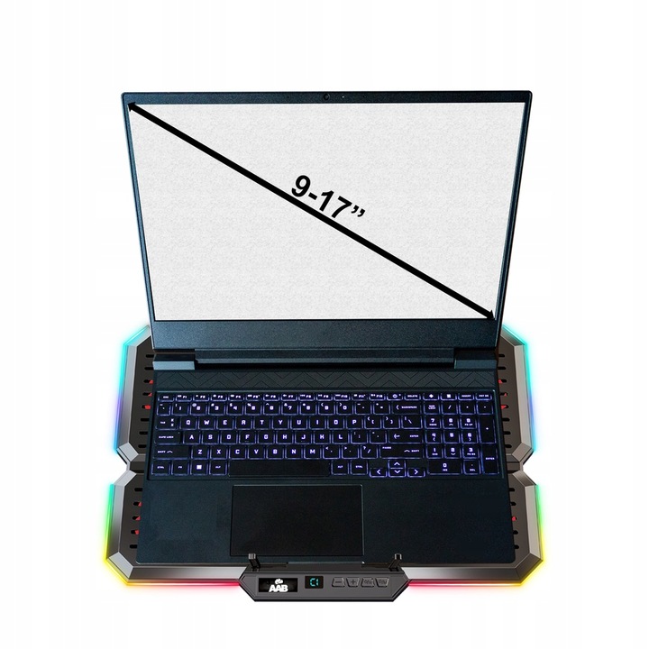 AAB EFFECTUM CICHA PODKŁADKA CHŁODZĄCA LAPTOP PODSTAWKA NOTEBOOK RGB 9-17"