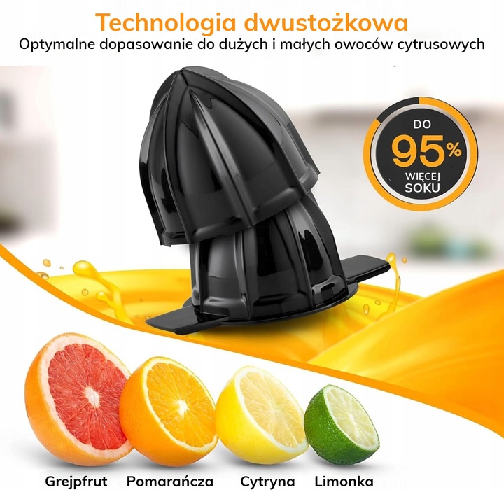 Elektryczna wyciskarka do cytrusów LEBENLANG 700ml 2 kierunki BPA-free