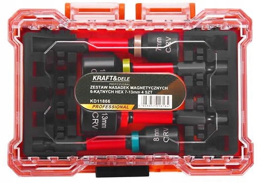 Zestaw nasadek magnetycznych do wkrętów walizka 4 sztuki UDAROWE