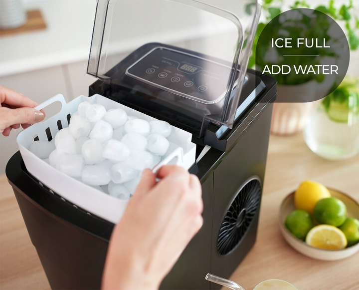 KOSTKARKA DO LODU 12KG DOMOWA MASZYNA DO KOSTEK 160W EKSPRESOWY LÓD
