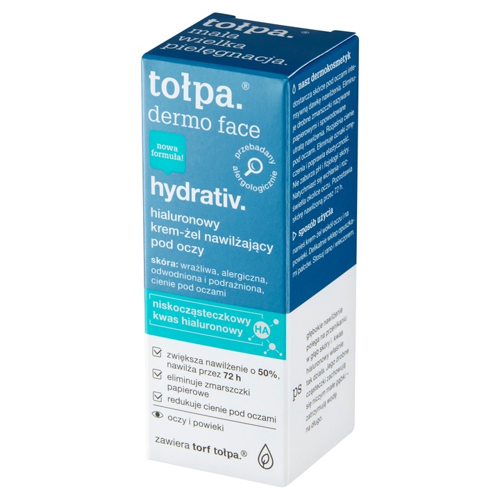 Krem-żel hialuronowy nawilżający przeciwzmarszczkowy pod oczy TOŁPA 10 ml
