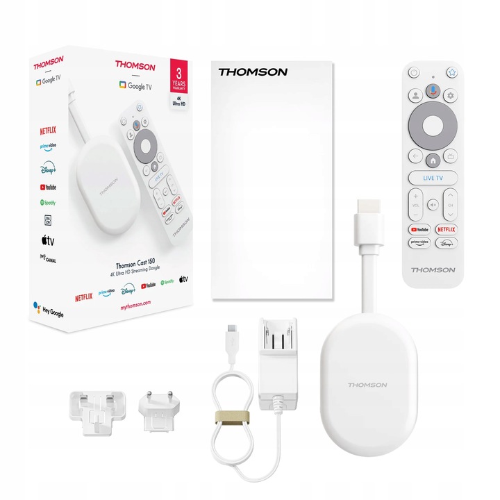 TV Stick THOMSON Cast 150 SMART TV 4K Google TV ANDROID Box Chromecast