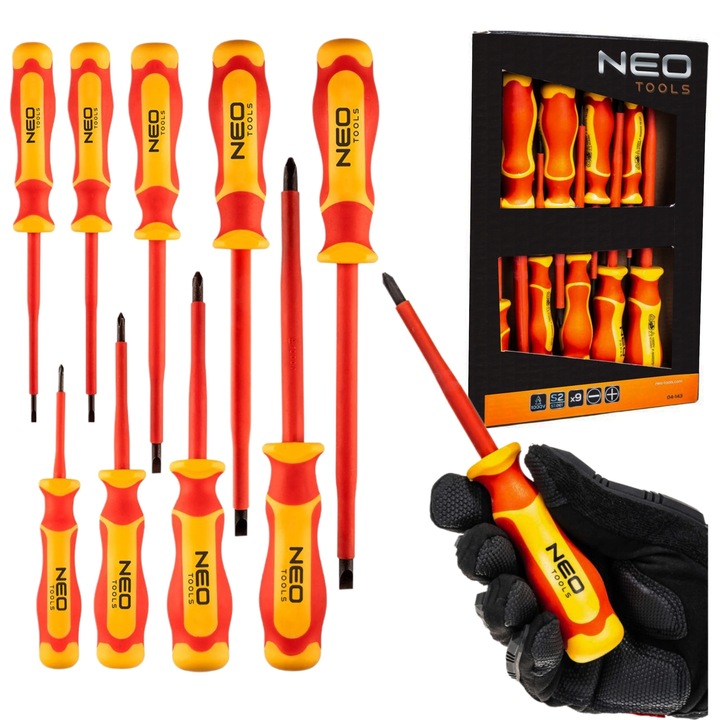 Zestaw wkrętaków śrubokrętów 1000V, 9 szt., NEO 04-143