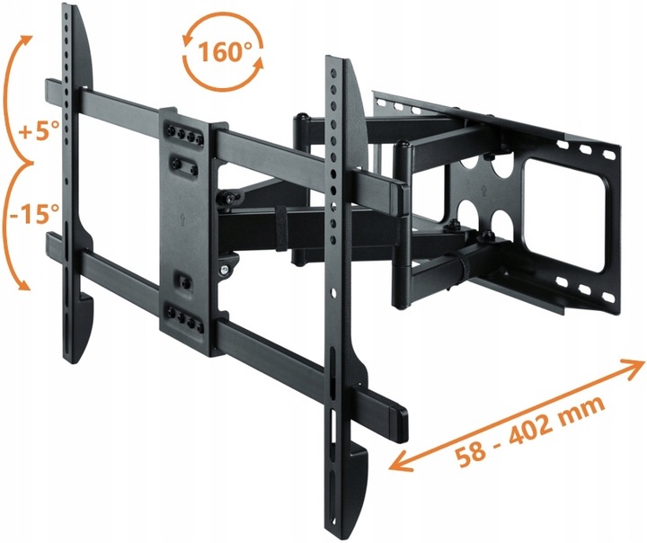 Solidny stalowy regulowany uchwyt ścienny do telewizora TV LCD EXTRA