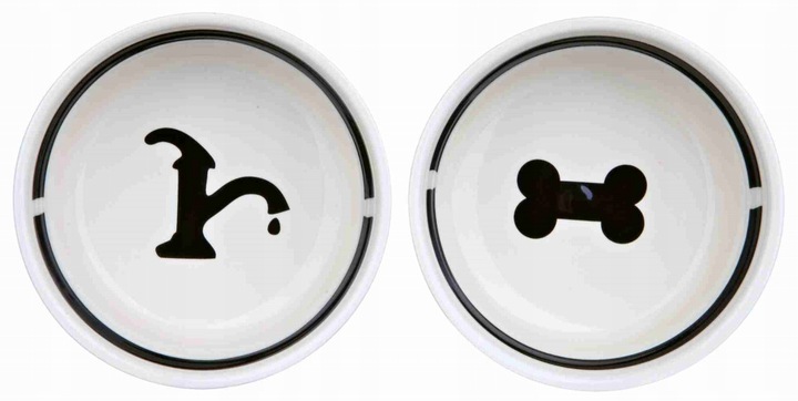 TRIXIE Miski Ceramiczne Na Stojaku Dla Psa 2x1,6L