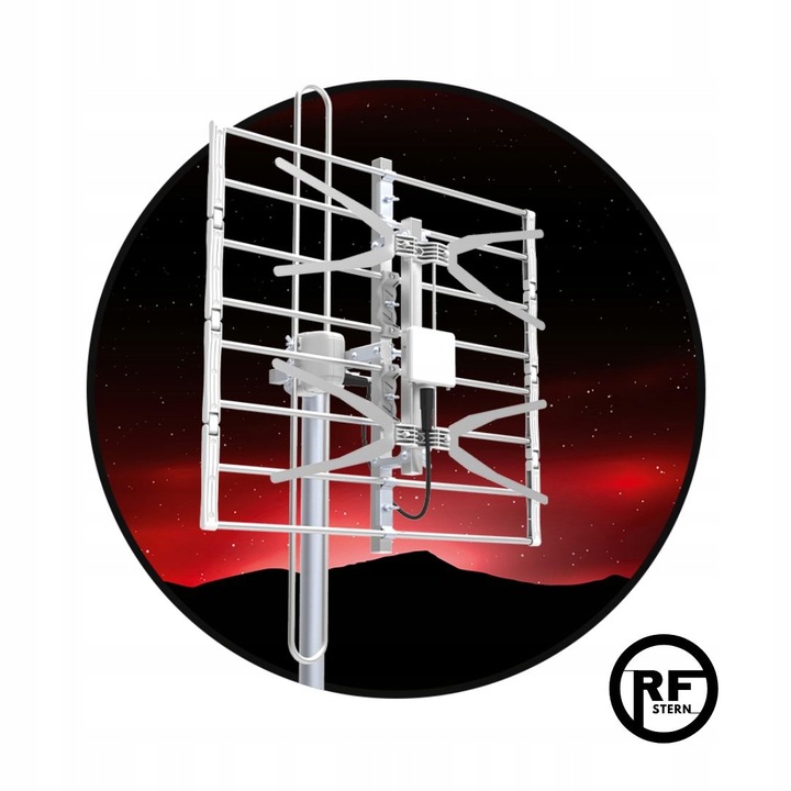 Antena TV DVB-T2 UHF VHF MUX8 ze wzmacniaczem siatkowa RET COMBO RF