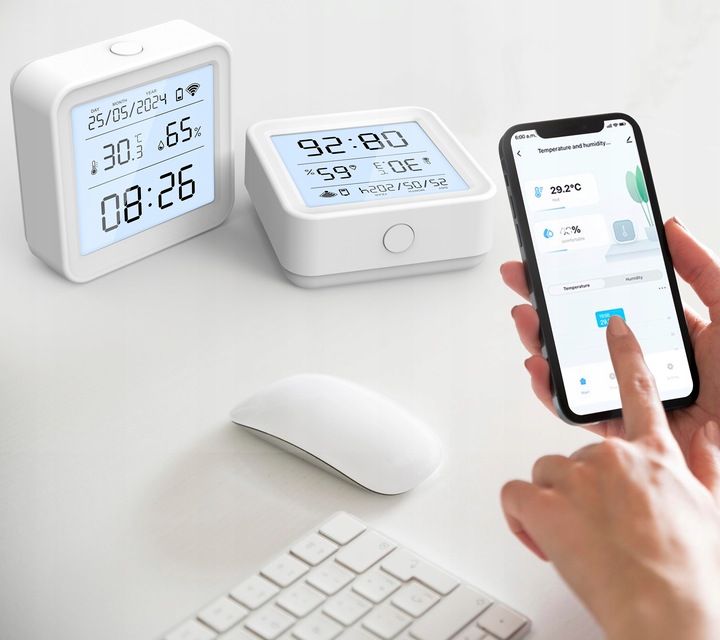 CZUJNIK TEMPERATURY I WILGOTNOŚCI TERMO-HIGRO TUYA SMART LIFE WIFI