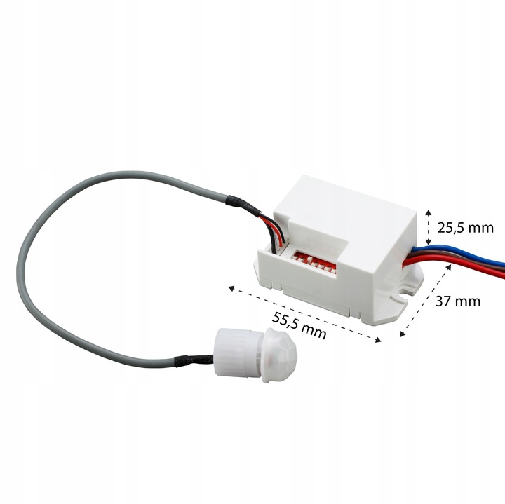 CZUJNIK RUCHU ZMIERZCHU LED montażowy PIR przewód