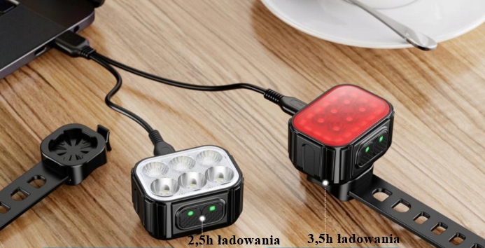LAMPKA ROWEROWA x2 PRZÓD TYŁ SPECTER IGO 500lm NEW