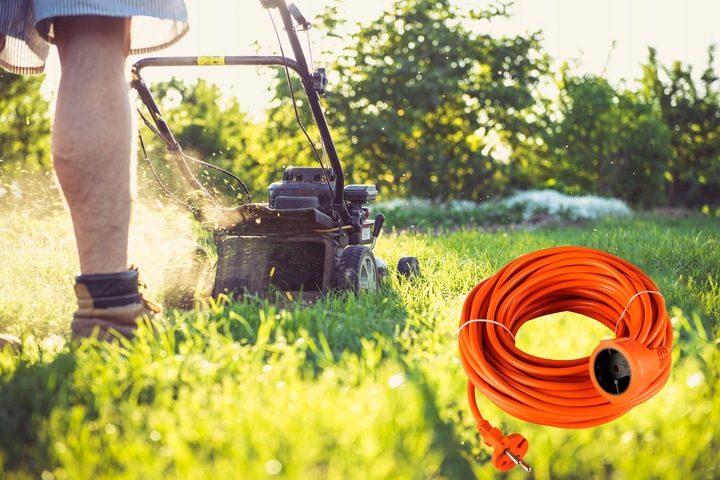 PRZEDŁUŻACZ OGRODOWY DO KOSIARKI BUDOWLANY POJEDYŃCZY GRUBY SZNUR