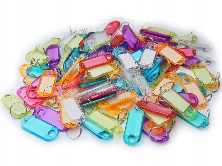 BRELOKI IDENTYFIKATOR DWUSTRONNY 100 SZT MIX