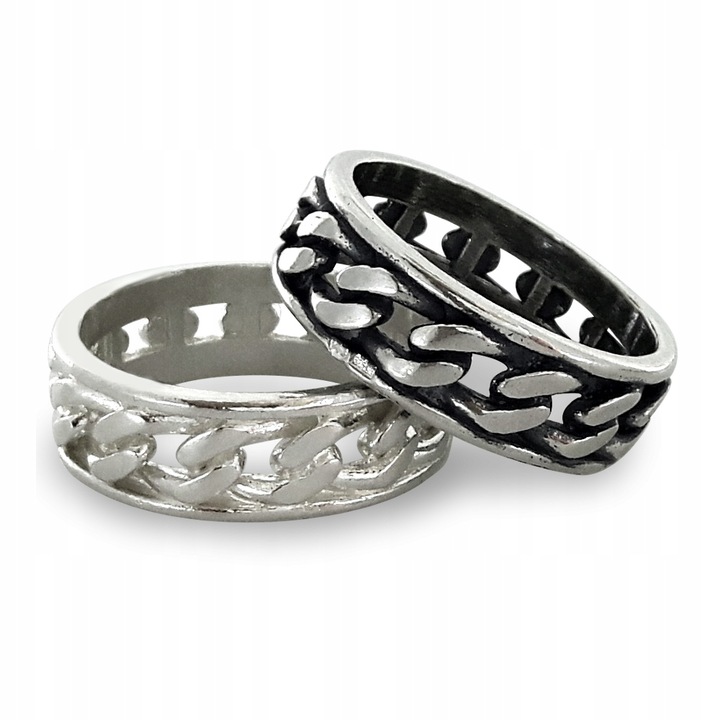 MĘSKA OBRĄCZKA PANCERKA SREBRO 925 WARKOCZ