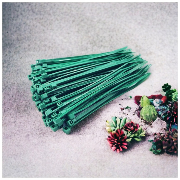 Mocne Taśma Kablowa ZIELONA ⌀ 2,5 mm x 100 mm 100 szt. Opaska Zaciskowa