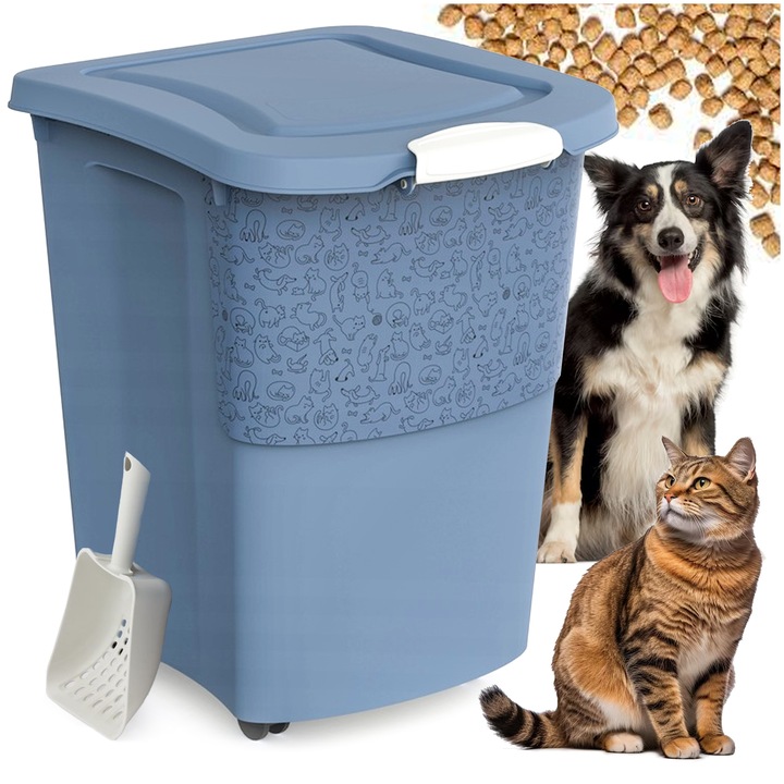 DUŻY POJEMNIK NA KARMĘ ŻWIREK DLA PSA KOTA ŁOPATKA