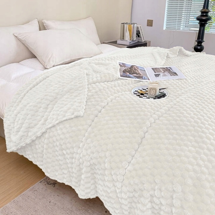 CIEPŁY KOC 160x200 WYTŁACZANY MIĘKKI NARZUTA POLAROWY WYBÓR KOLORÓW