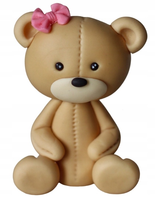 Brązowy Miś Mini - Figurka z masy cukrowej dekoracja na tort