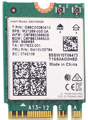 Karta sieciowa do laptopa Intel WiFi 6 6E AX210 Bluetooth 5.3 5374Mbps M.2