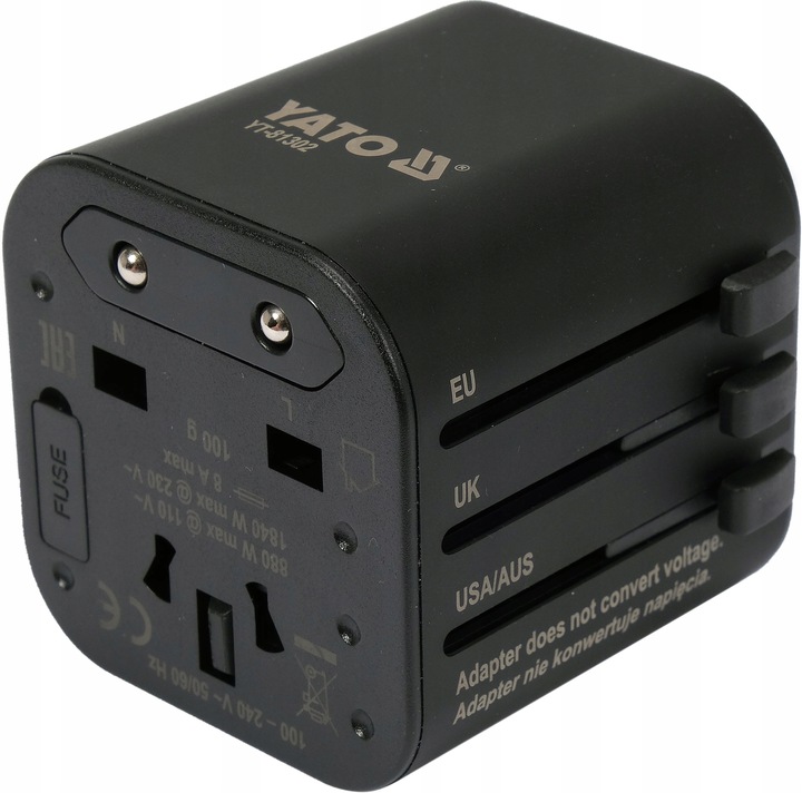 ADAPTER SIECIOWY PODRÓŻNY PRZEJŚCIÓWKA WTYCZKA PODRÓŻNA USA UK EU YATO