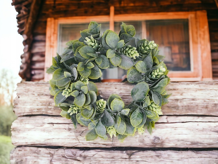 WIANEK GĘSTY BOHO NA STÓŁ ŚLUB WESELE DEKORACYJNE WIANKI Z LIŚCMI