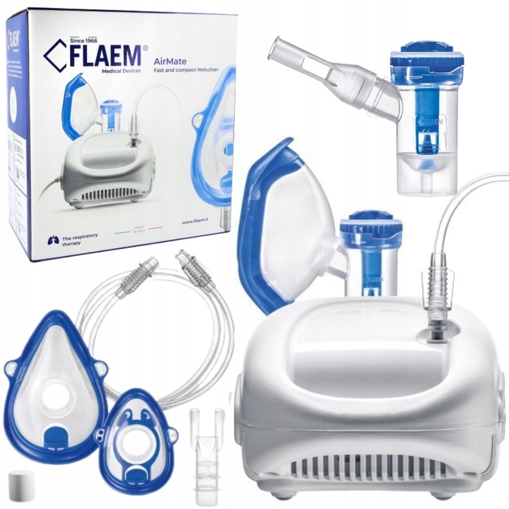 INHALATOR NEBULIZATOR DLA DZIECI FLAEM AIRMATE 2 TRYBY INHALACJI CERTYFIKAT