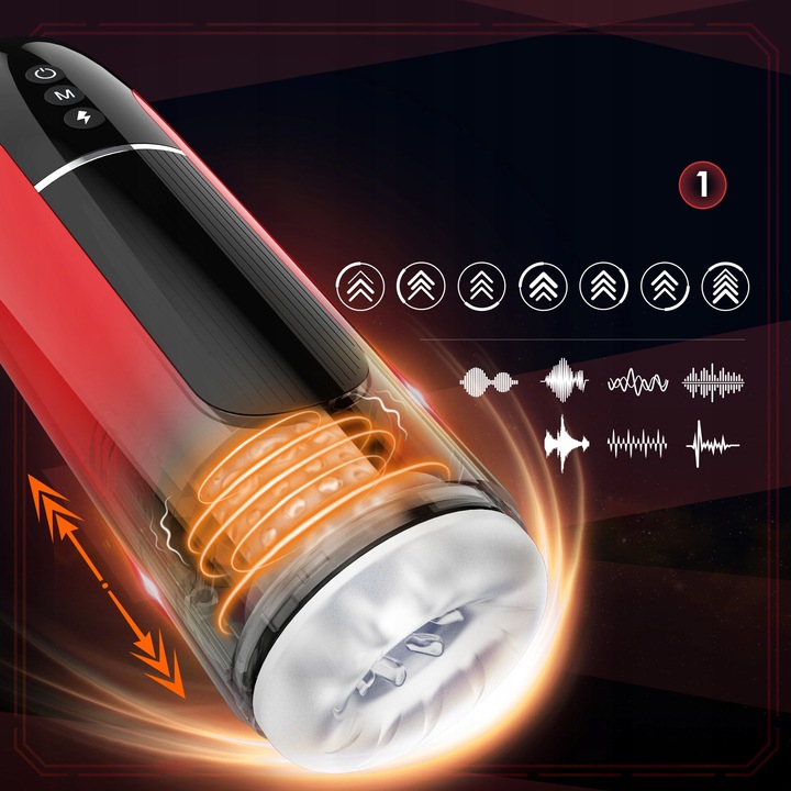 Automatyczny męski Masturbator7trybów pchnięcia i wibracji Przycisk orgazmu