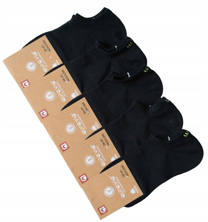 stopki bawełna aura.via 38-41 zestaw 5 PAR czarne