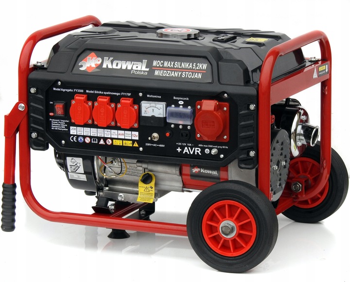 PROFESJONALNY AGREGAT PRĄDOTWÓRCZY 5,2kW prądu AVR+ MIEDZIANY STOJAN