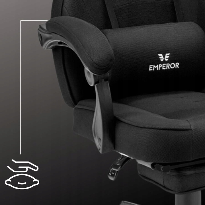 Fotel gamingowy biurowy krzesło gracza Emperor czarnyTkanina
