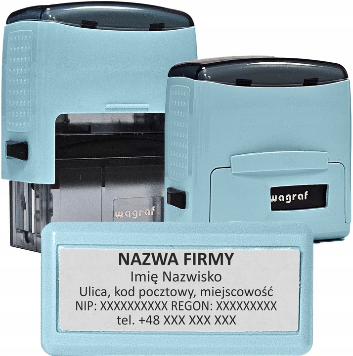 WAGRAF B3s - PIECZĄTKA do 6 wersów - 12 kolorów do wyboru - FIRMOWA - LOGO