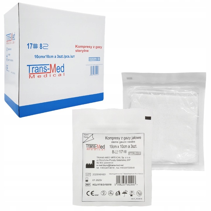 KOMPRESY JAŁOWE Z GAZY STERYLNE 10 x 10cm 150 szt.