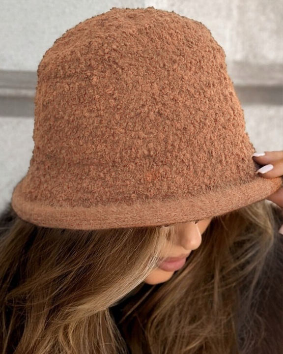 BUCKET HAT KAPELUSZ JESIEŃ ZIMA WIOSNA BOUCLE BUKLA BARANEK BEAR KOL