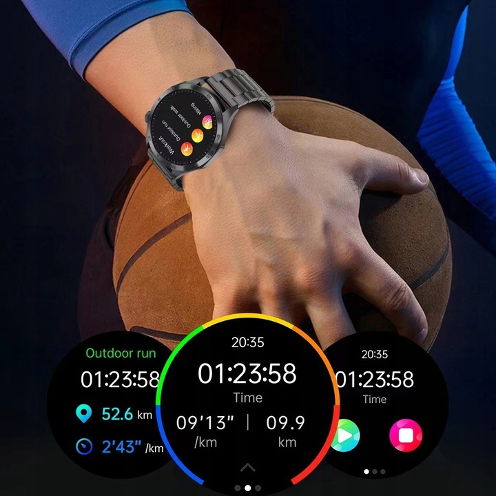 ZEGAREK MĘSKI SMARTWATCH DLA SENIORA EKG POMIAR CUKRU CIŚNIENIE TEMPERATURA