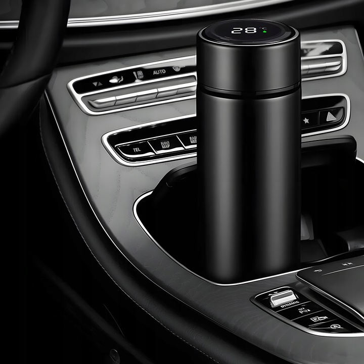 KUBEK TERMICZNY TERMOS LED 500ml NA KAWĘ HERBATĘ DOTYKOWY DO SAMOCHODU PRO