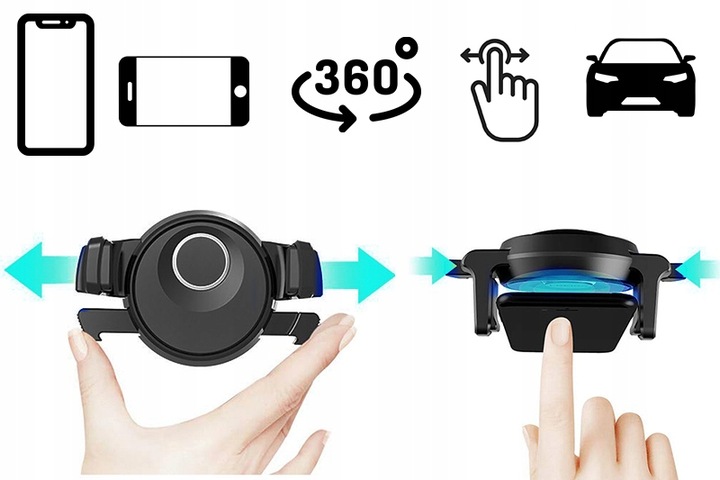 UCHWYT DO KRATKI NAWIEWU DO SLOTU CD NA TELEFON SMARTFON DO AUTA WEBSKI