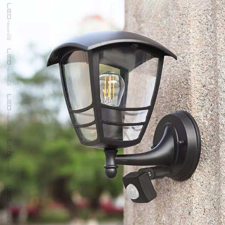 Lampa elewacyjna ogrodowa kinkiet zewnętrzny CZUJNIK RUCHU ZMIERZCHU