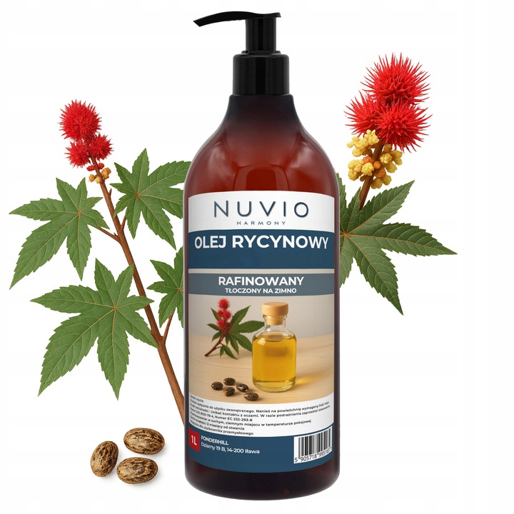 OLEJ RYCYNOWY 1L RAFINOWANY butelka z pompką NUVIO