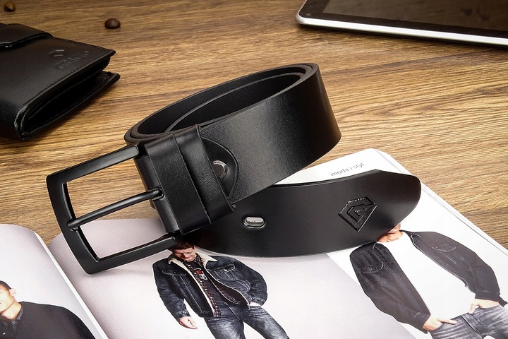 Męski Pas SKÓRZANY do Spodni JEANS szeroki 120cm