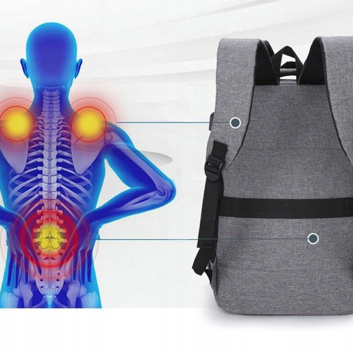 PLECAK MIEJSKI DO PRACY NA LAPTOPA 15 CALI POJEMNY MĘSKI WIELOFUNKCYJNY