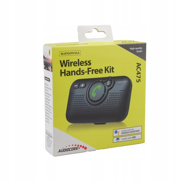 ZESTAW GŁOŚNOMÓWIĄCY Bluetooth 5.0 do SAMOCHODU AUTOSTART USB-C A2DP 2W