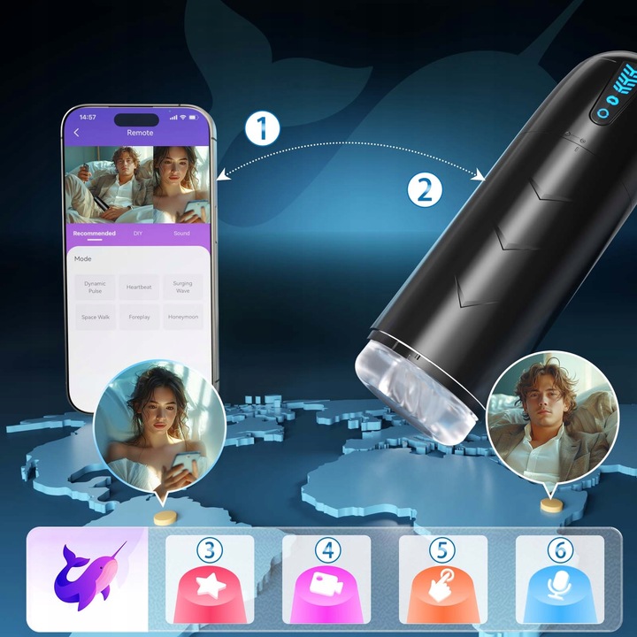 Męski automatyczny masturbator Męski awansujący 14 trybów ssania Obrót APP