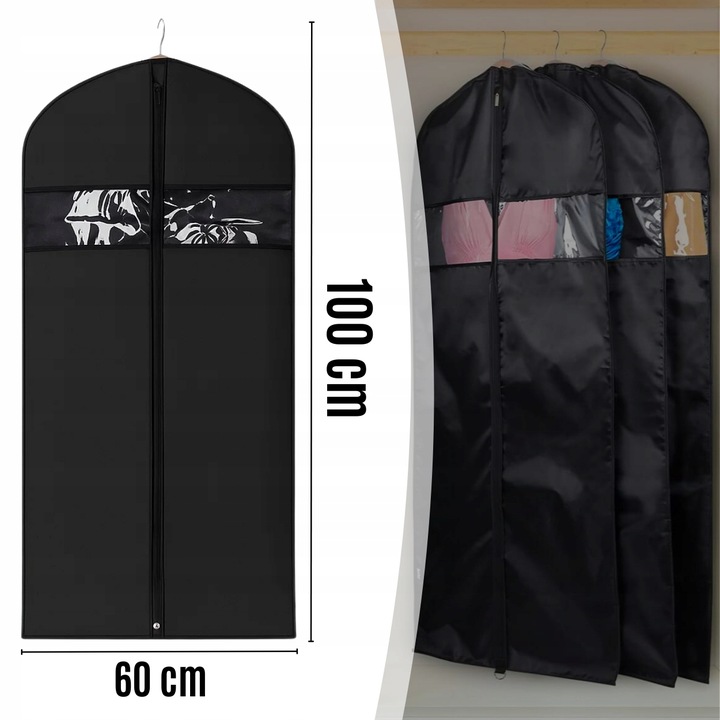 5X POKROWIEC NA ODZIEŻ UBRANIA KURTKĘ GARNITUR KOSZULĘ DUŻY 100 CM