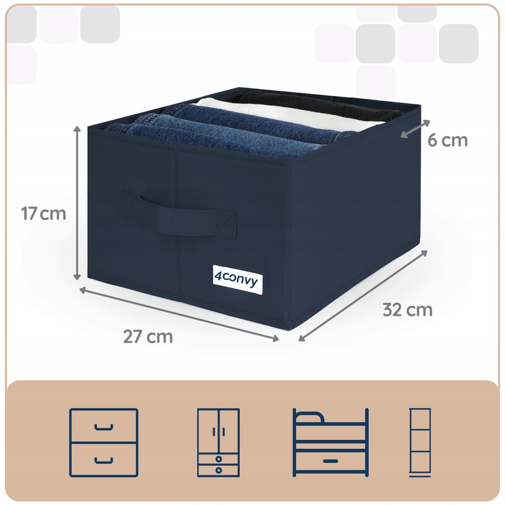 2x organizer pudełko pojemnik na ubrania jeansy do szuflady szaf