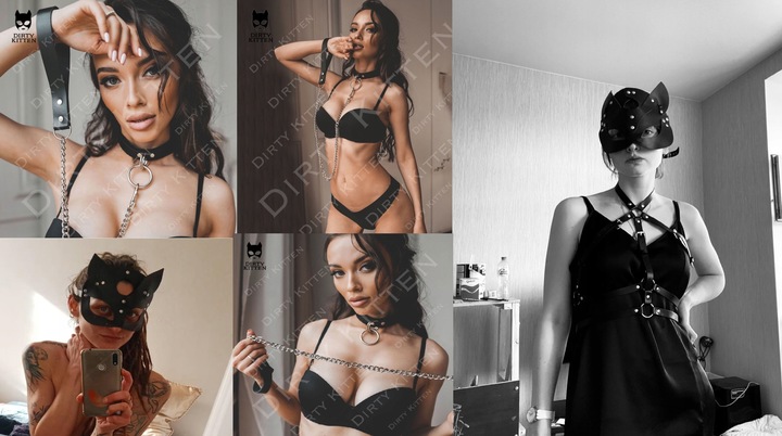 KOMPLET BIELIZNA EROTYCZNA SEXY CZARNA SKÓRZANA S