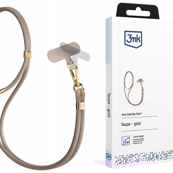Smycz do telefonu 3MK EasyClip Elite Beżowy