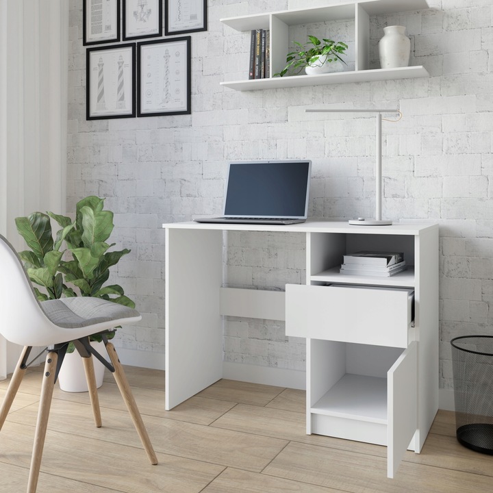 BIURKO BIAŁE KOMPUTEROWE MŁODZIEŻOWE STOLIK SZUFLADY 100cm